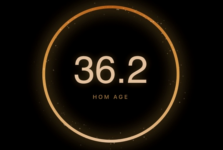 A HOM Age of 36.2 years, shown inside the gold HOM ring